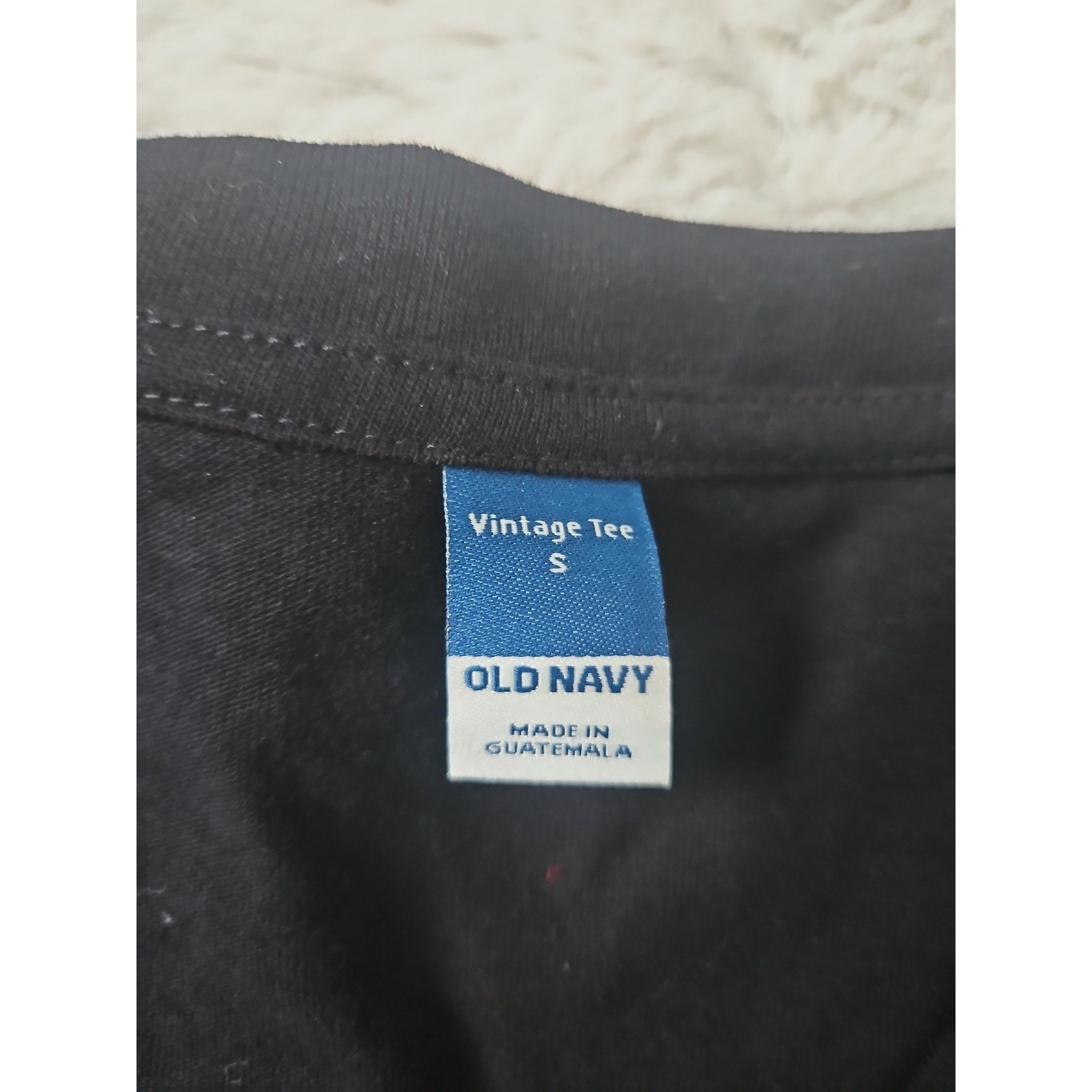 Old Navy Vintage Tee Small Black V-Neck Short Sleeve Cotton T-Shirt NWT