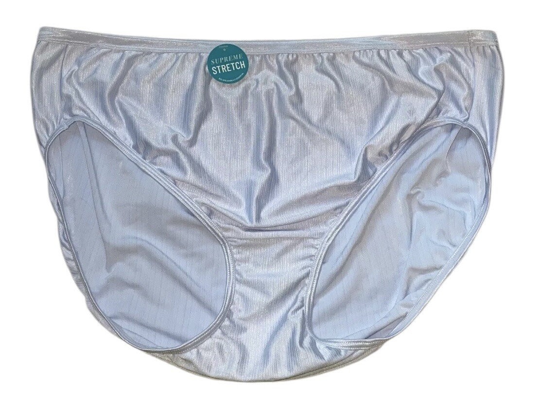 Vanity Fair Supreme Stretch Blue High Waisted Shiny Silky Panties 11/4XL NWT