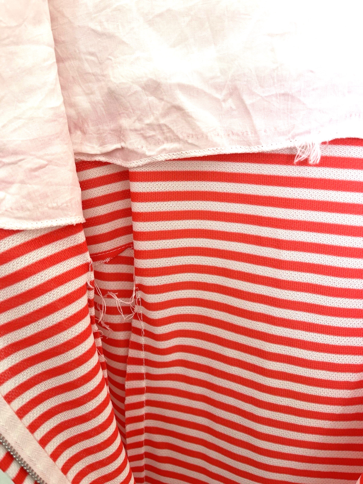 Vintage 1960s 70s Shift Dress Skort Orange White Stripe Shorts Handmade? READ