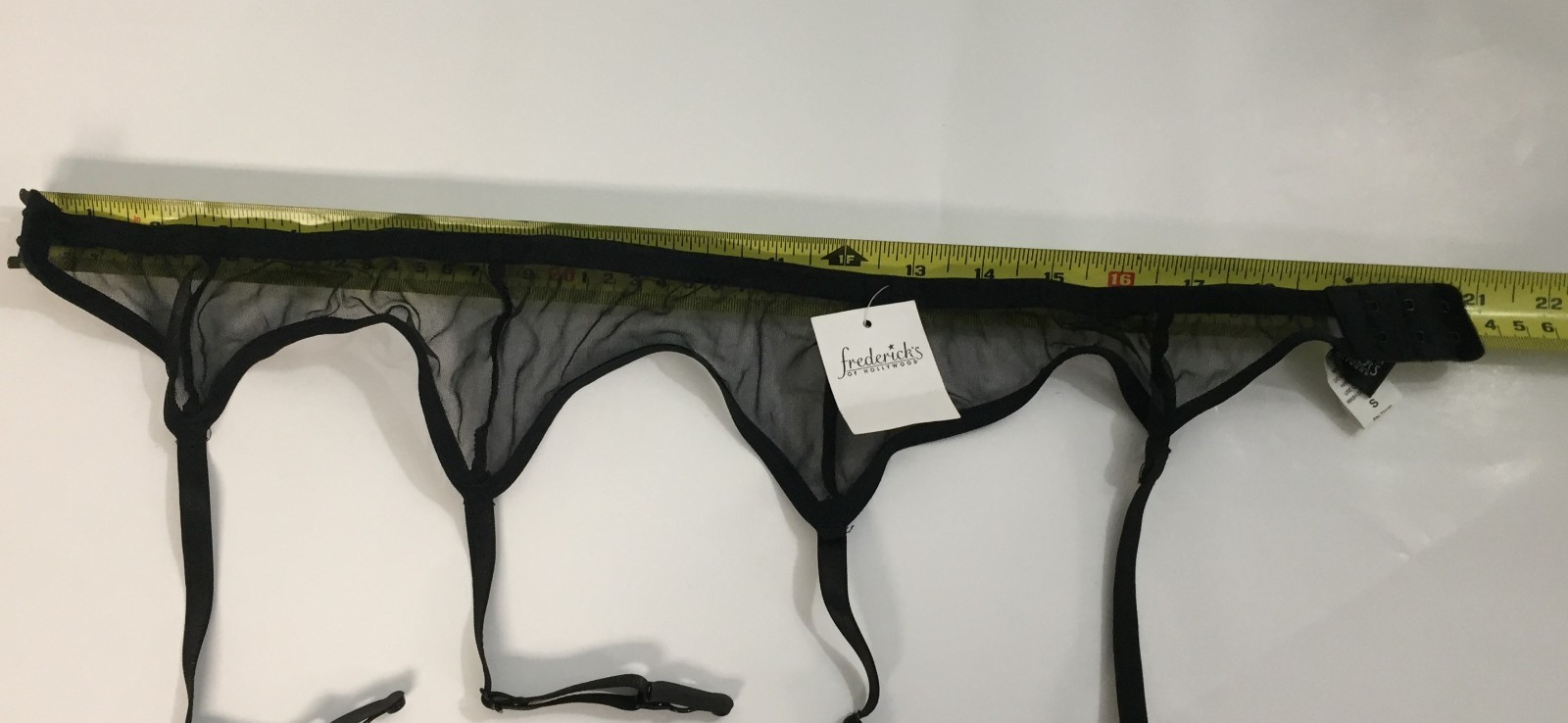 Frederick&rsquo;s of Hollywood Black solid Mesh Garter Belt Garterbelt style 4321
