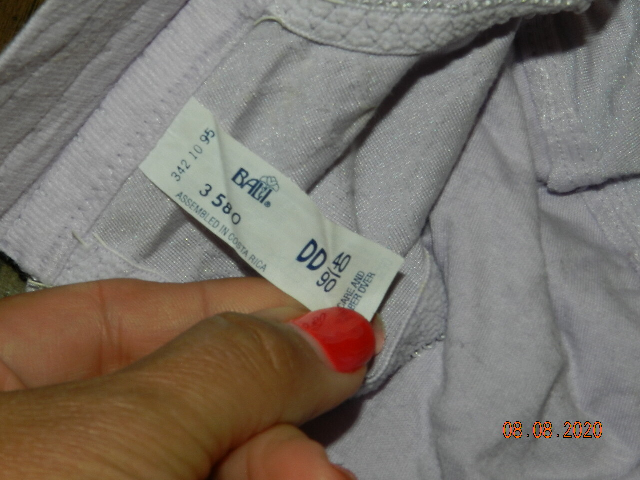 3580 Bali 40DD Lavender 2 Part Cup Underwire Bra VINTAGE