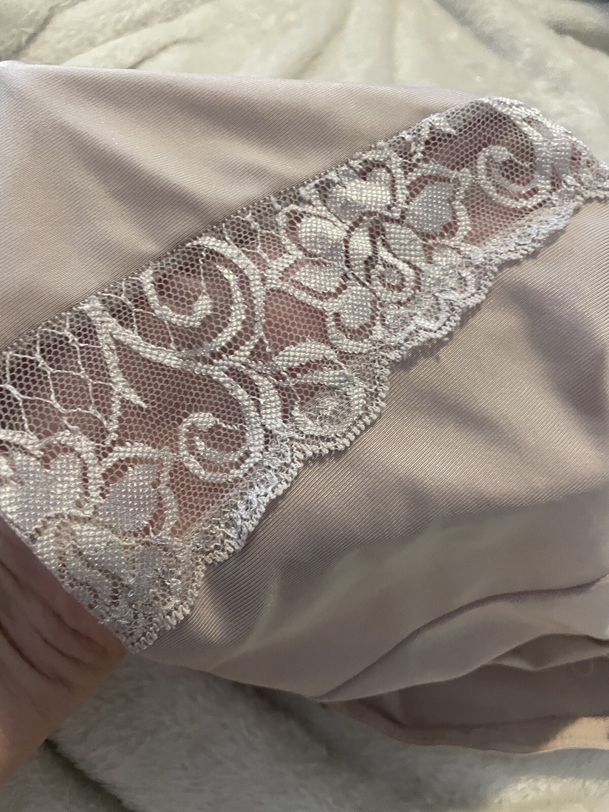 MARILYN MONROE PLUS 1X VNTAGE STRETCHY BEIGE SHAPER PANTY BRIEF~LACE TRIM~ 1X
