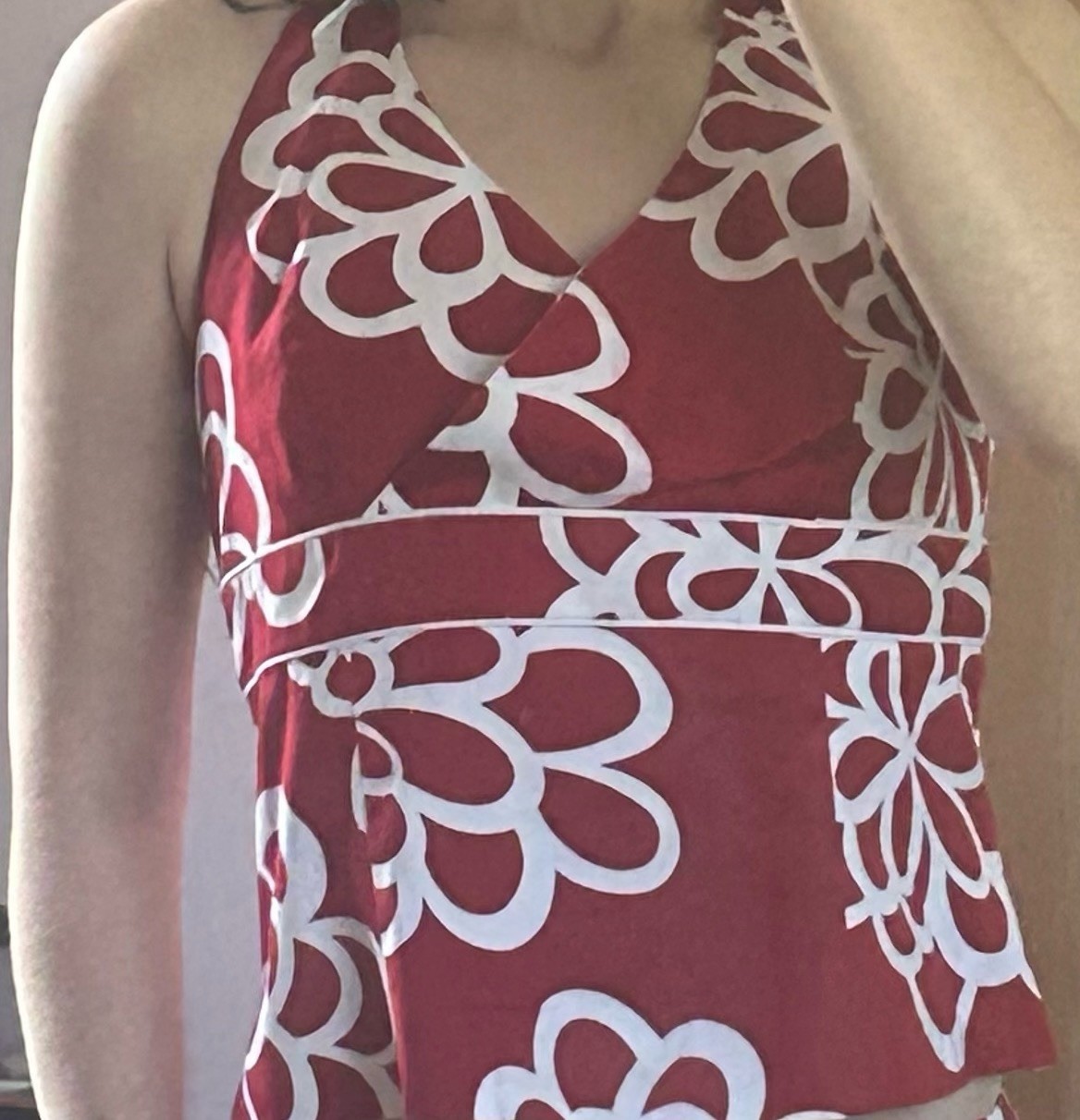 1990s-2000s Sangria Floral Print Matching Top And Skirt Set See Description