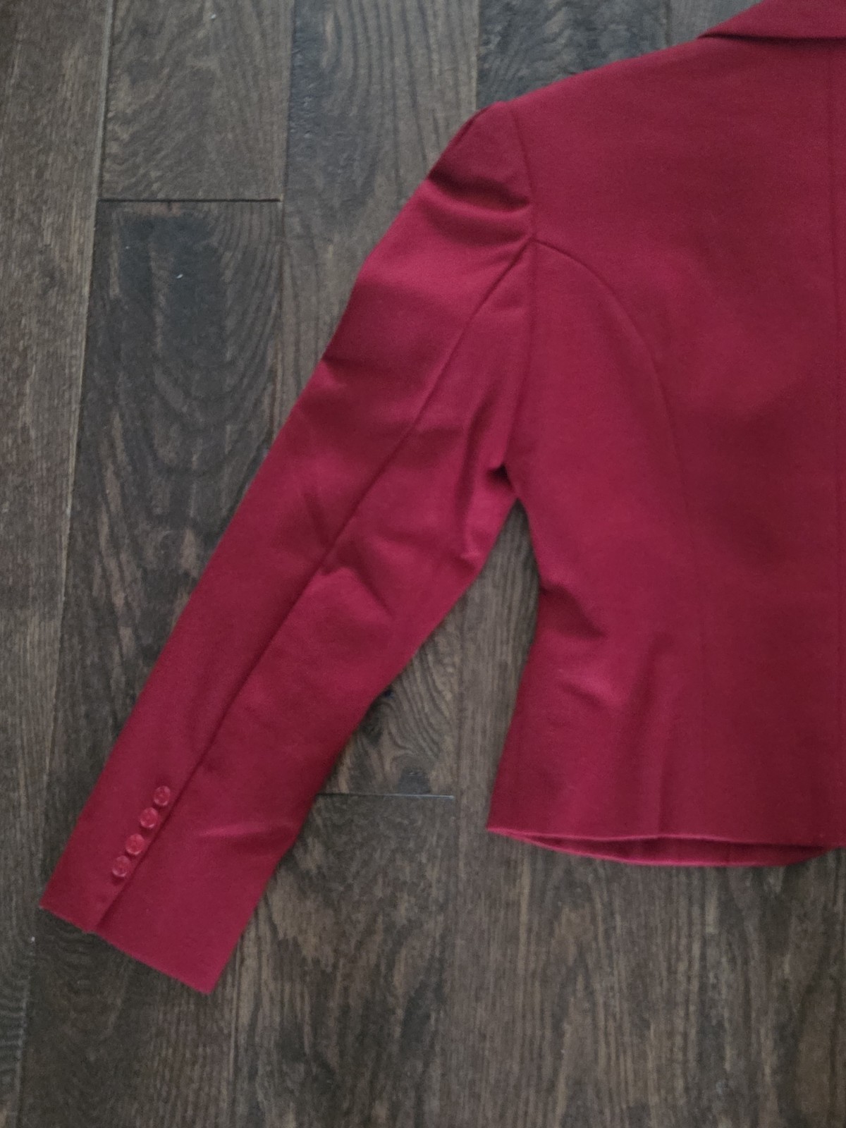 Vintage 1940s 1950s Red Wool Cropped Blazer Jacket Fitted Nipped Pinup No Label