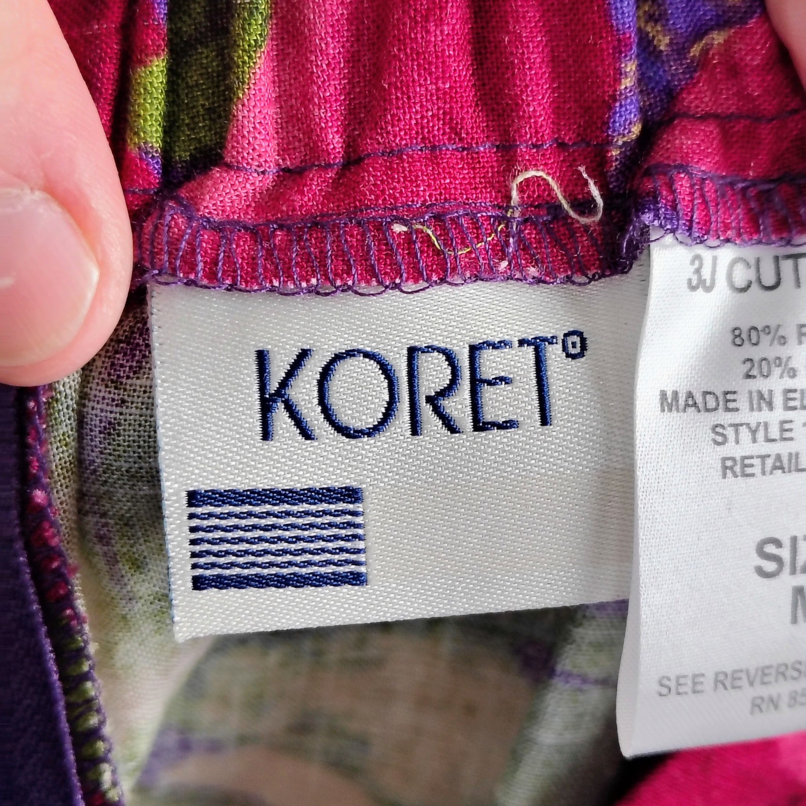 Koret Vintage 2 Piece Set Womens Medium Pink Purple Floral Knit Top Maxi Skirt