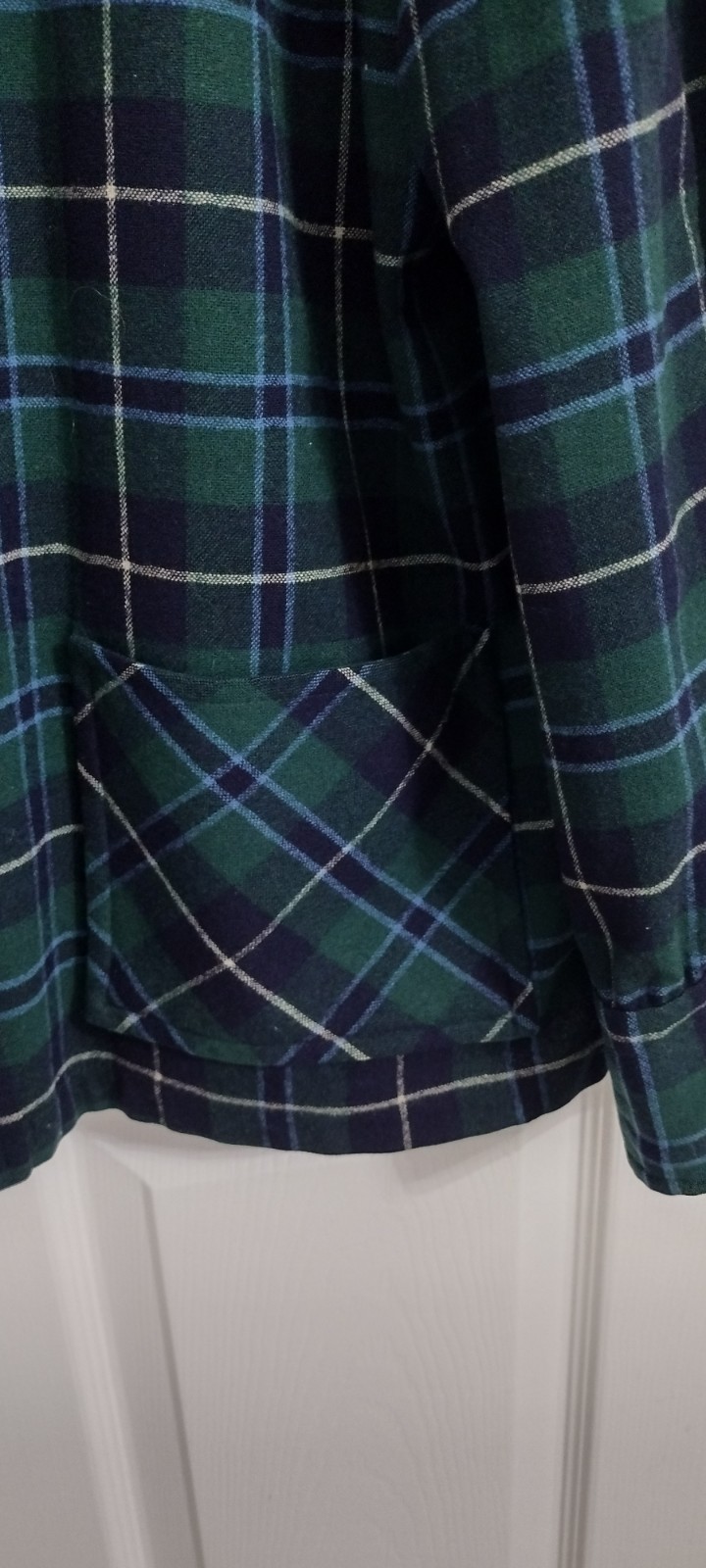 Vintage Pendleton 49er Shacket Black Watch Plaid Virgin Wool Pre 1964 Near Mint