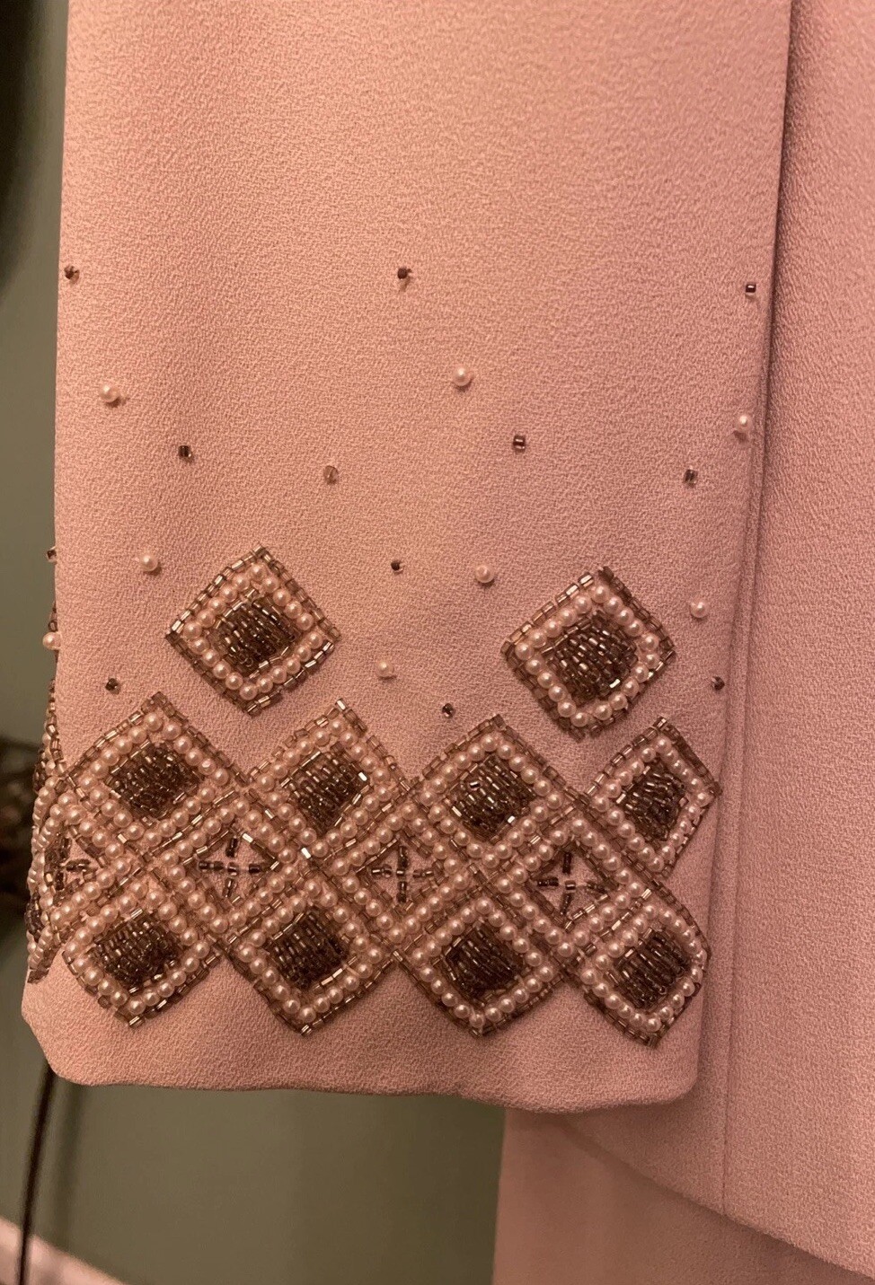 VTG NWT Creative Creations Womens Taupe Beaded Party Cocktail Jacket Dress Sz 16