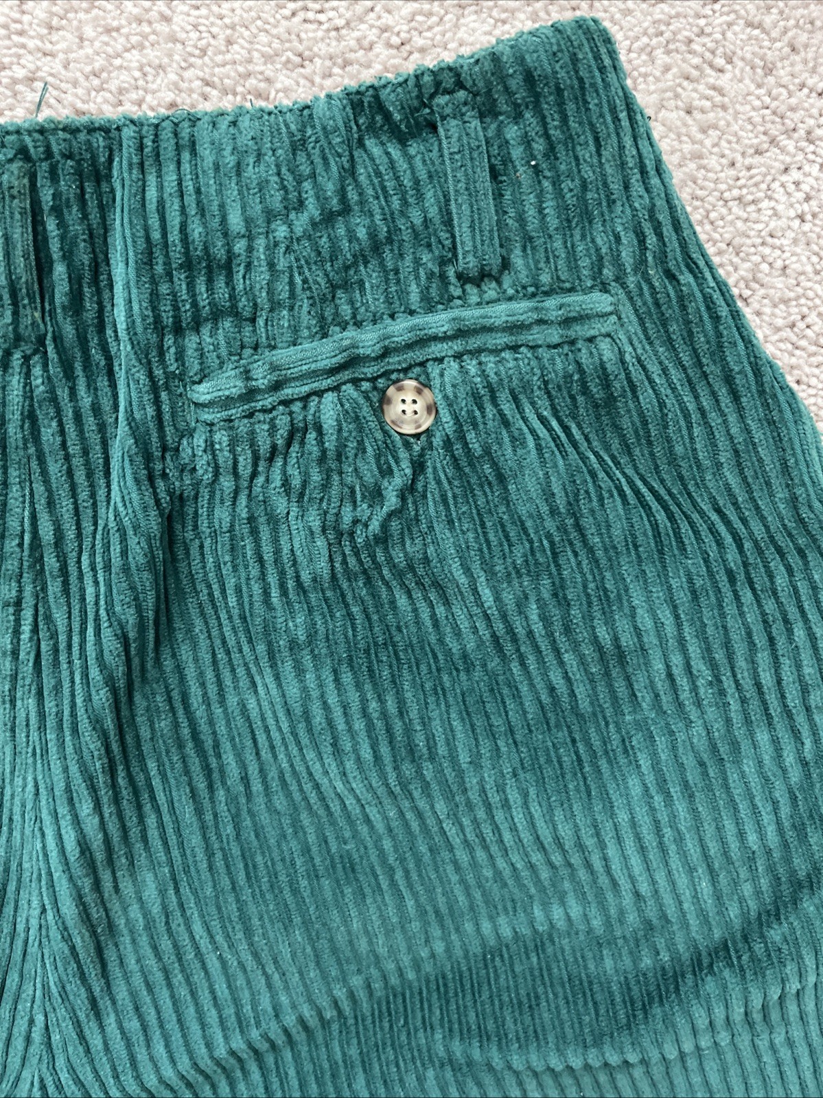 Copper Key Vintage Green High Waisted Pleated Corduroy Shorts Junior 7 Cotton