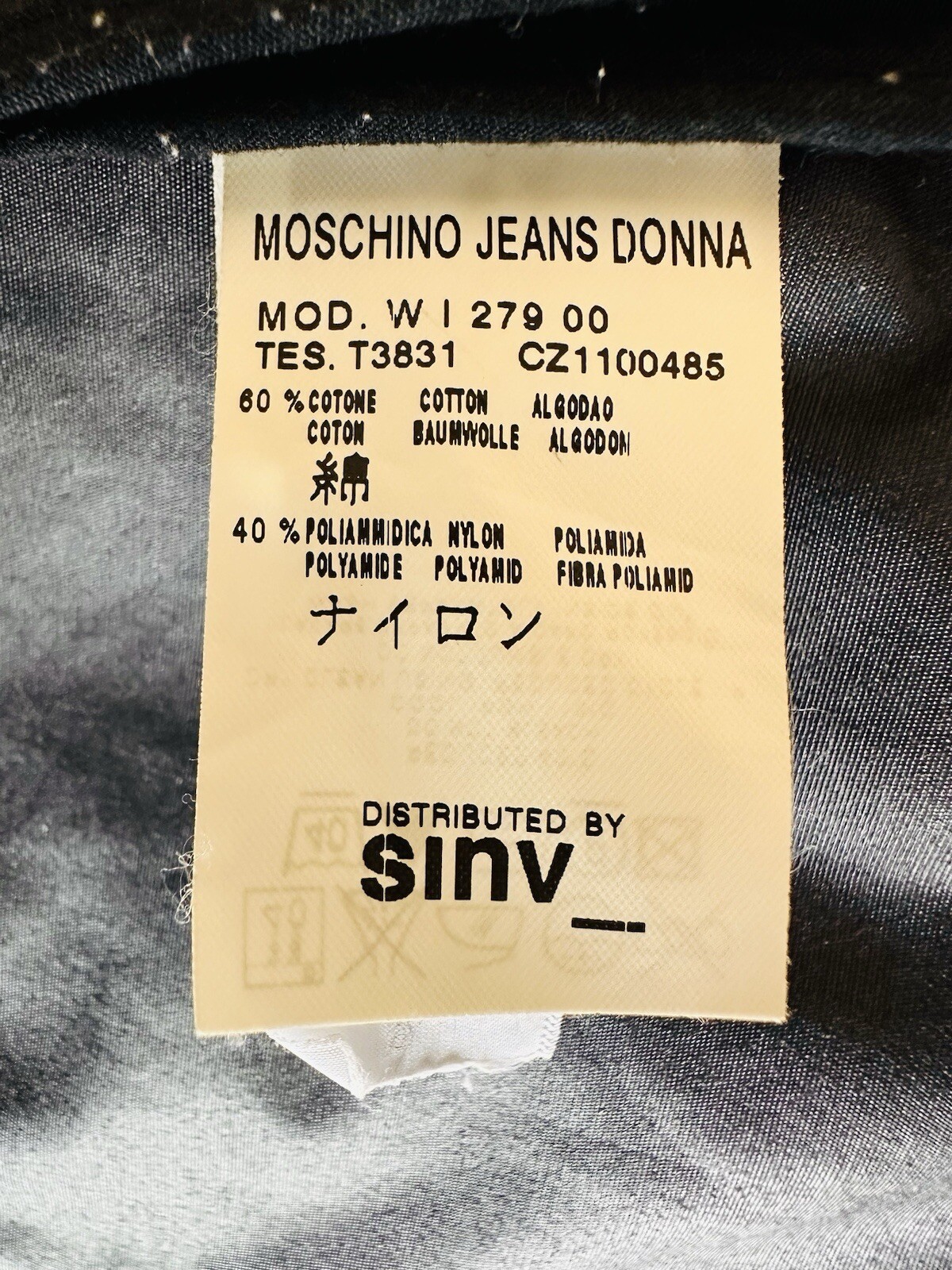MOSCHINO Blazer Jacket Short Navy Blue White Popeye Buttons Cartoon Size IT 46 L