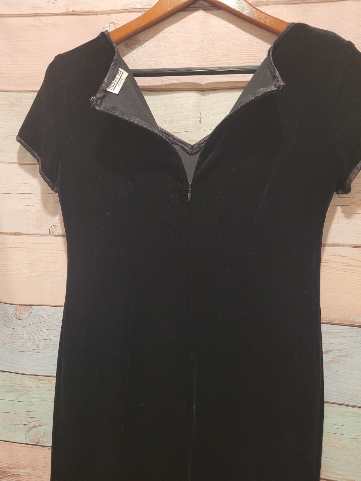 VTG 90s Robbie Bee Black Velvet Dress Cocktail Goth Whimsigoth Holiday Sz PS
