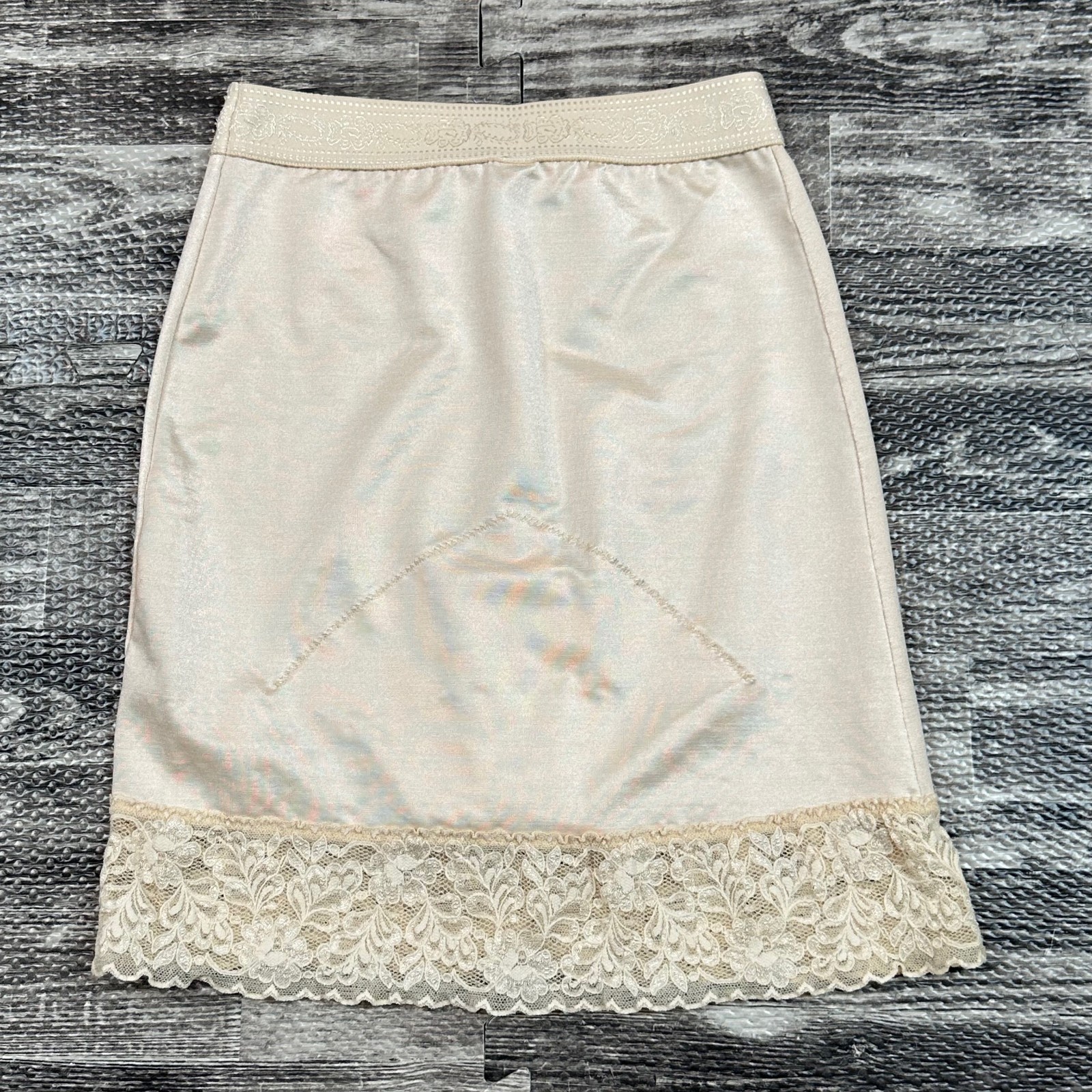 Vintage Shape-Mate Wiggle Skirt Half Slip Built-in Panty XL 31&Prime;-32&Prime; Beige Sissy