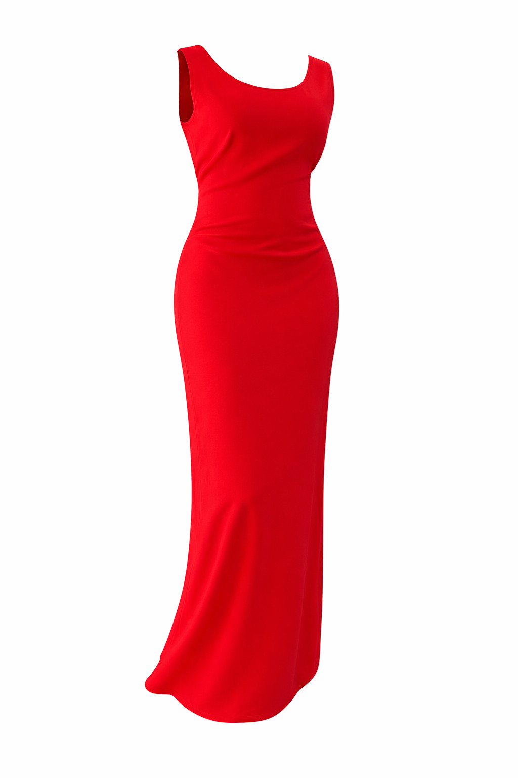 Valdadore Long Red Sheath Dress, Size 10, Bust 35&Prime;, Length 54&Prime;