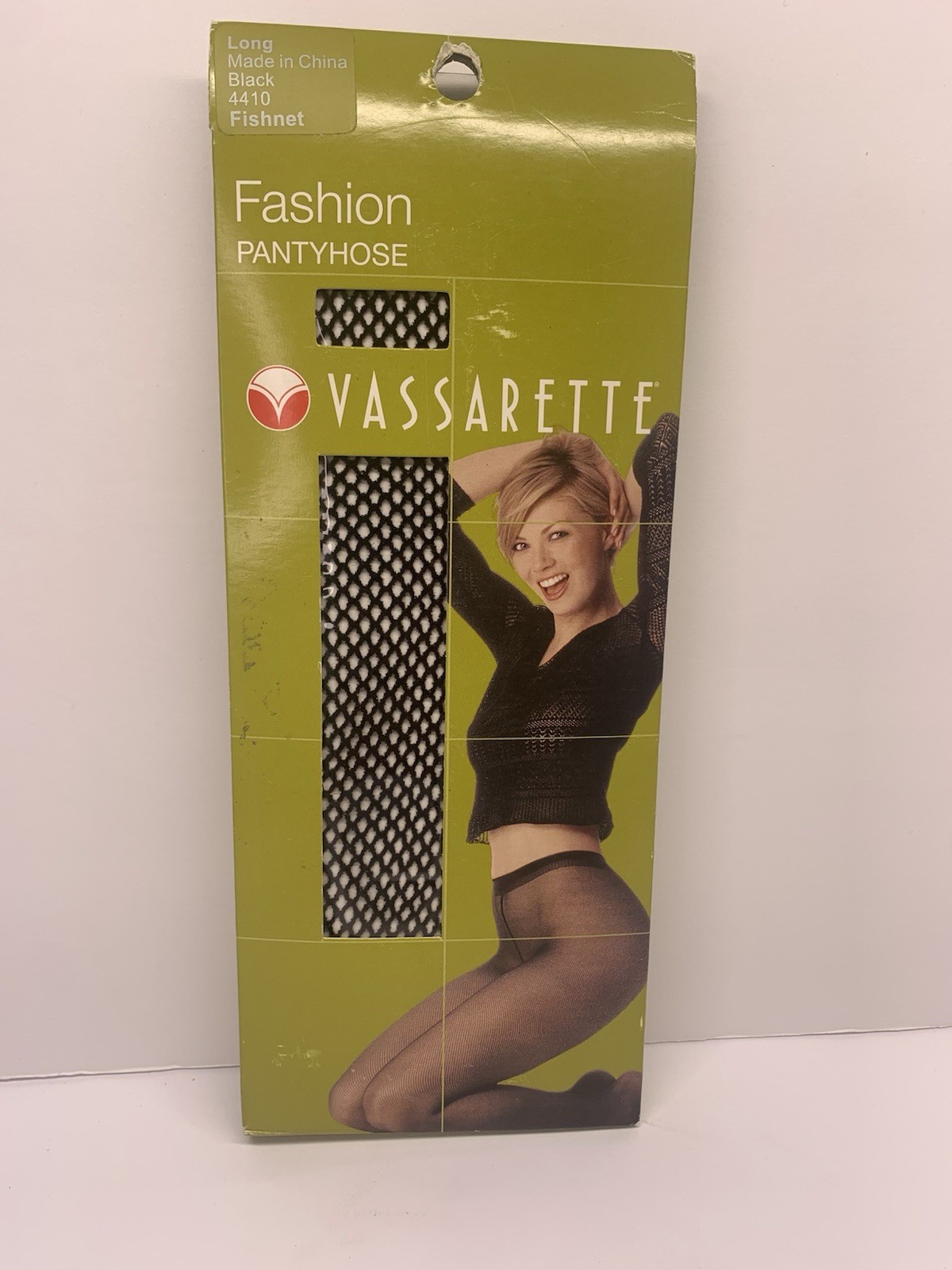 Vassarette Vintage 1 Garter Stockinng And 1 Fishnet Pantyhose Black Size Long