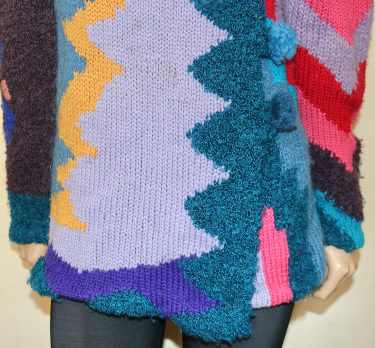 Giorgio Sant Angelo for Daniel Caron vintage hand knit avant garde sweater M