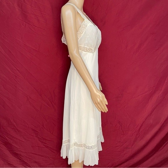 Vintage 1950s Charmode Sears Roebuck Lace Full-Length Slip Sleep Dress 36 Small