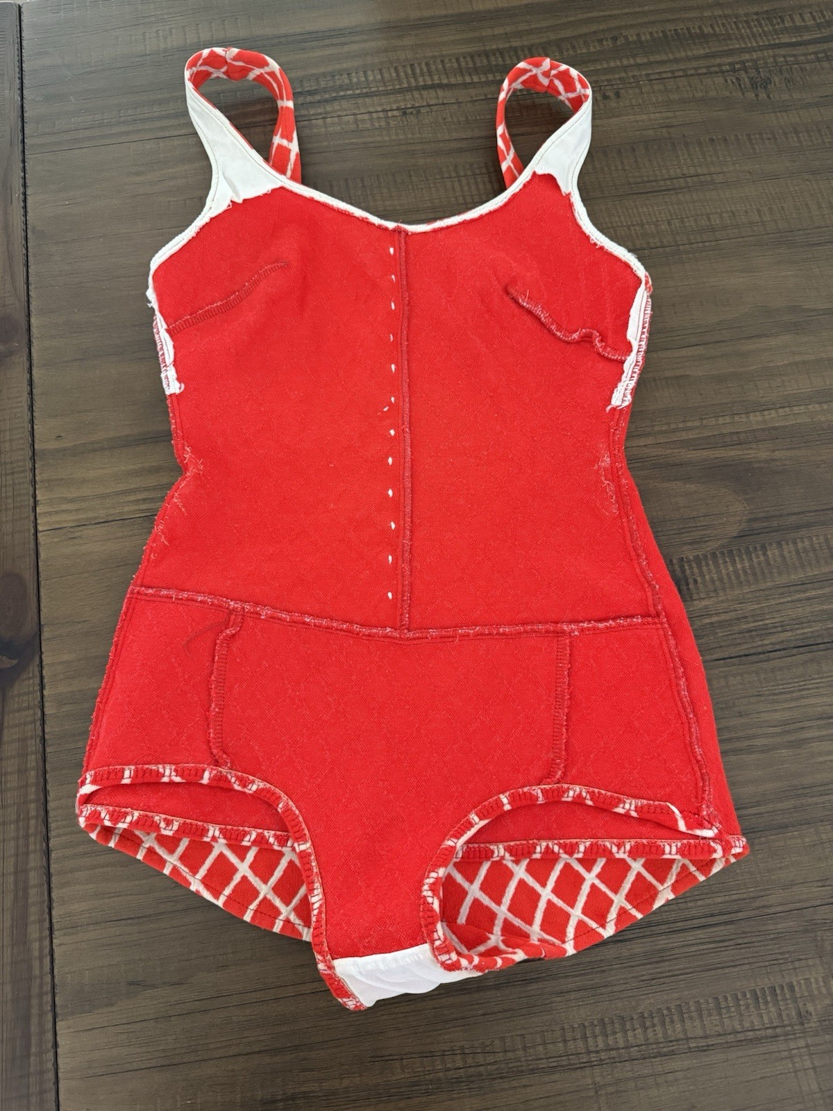 Vintage Bathing Suit – Red and White – Adorable!