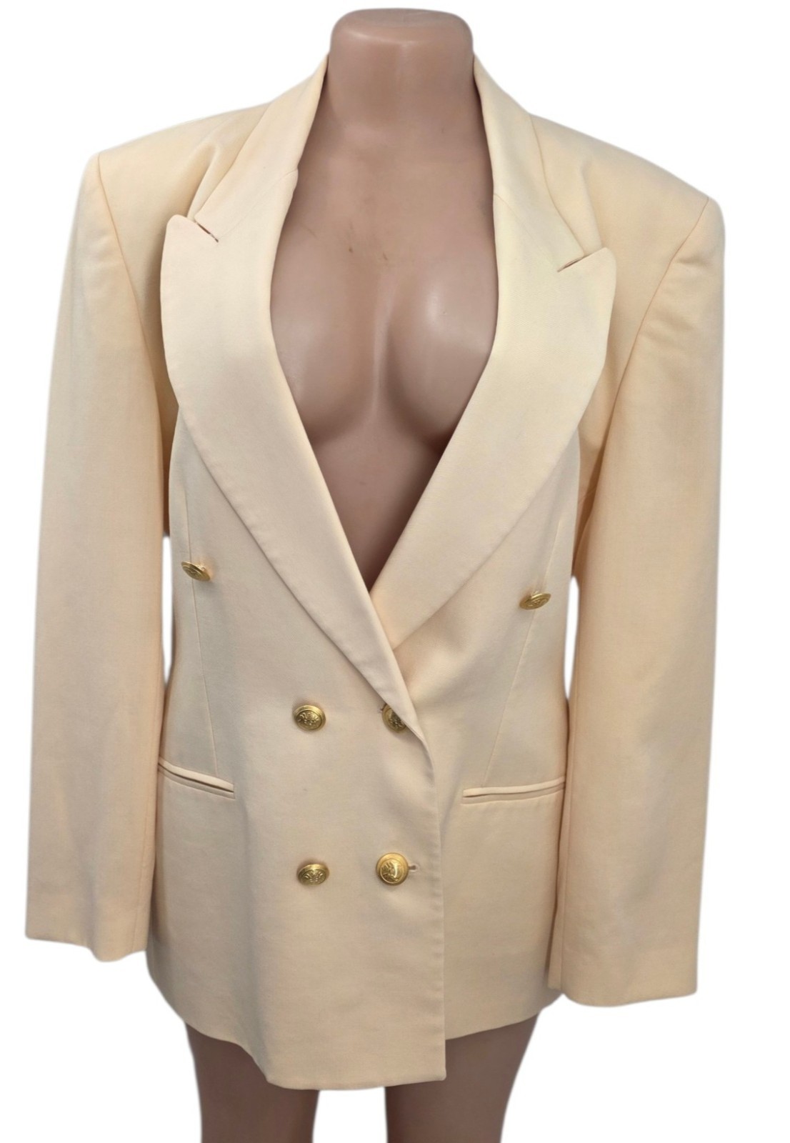 VTG 90s Pendleton Double Breasted Wool Blazer Gold Crest Buttons Women 12
