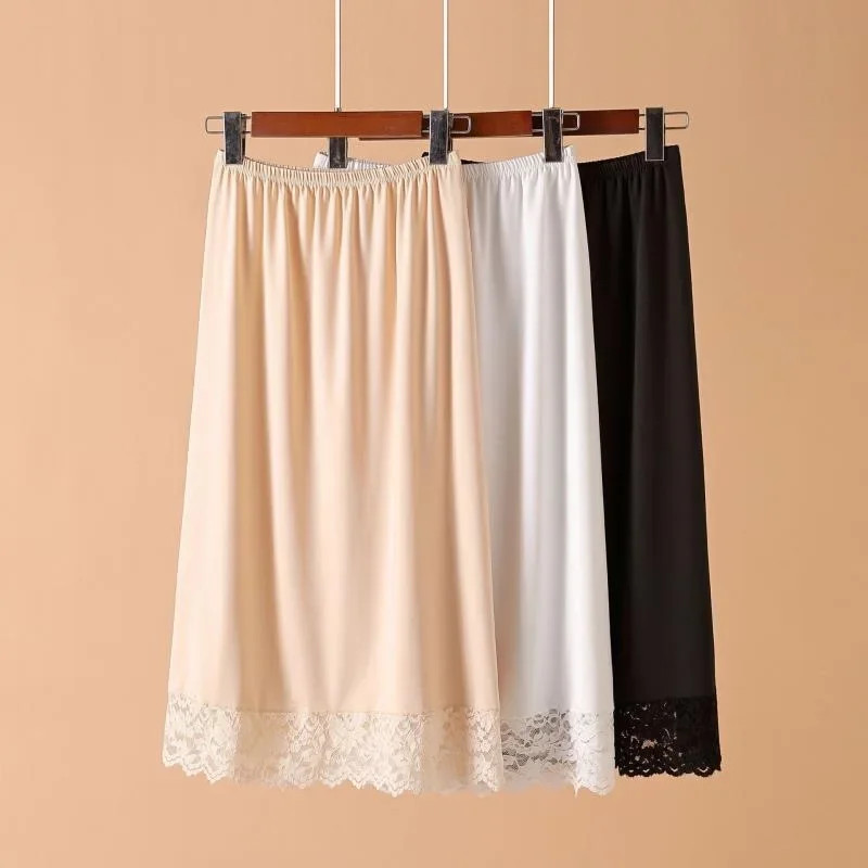 3 Lengths Basic Underskirt Modal Female Half Length Skirt Lace Slip Innerwear.