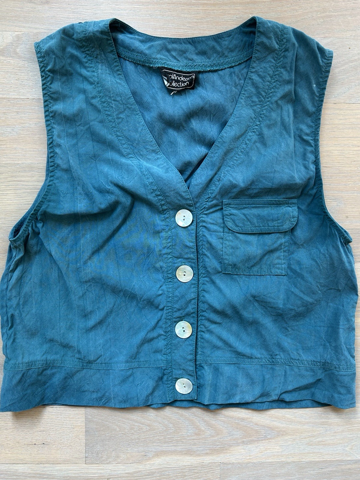 Vintage Carol Anderson Teal Vest/Top (Unknown Size) Made In USA
