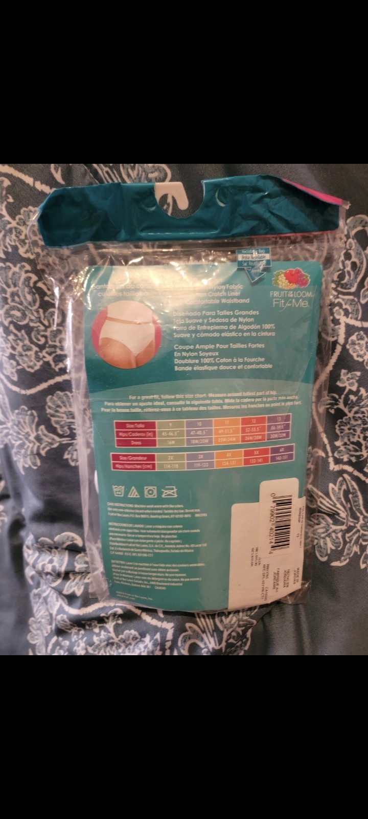 100% Nylon FRUIT OF THE LOOM White Panties 4 Pair Hi cuts Size 13 Plus 30W VTG