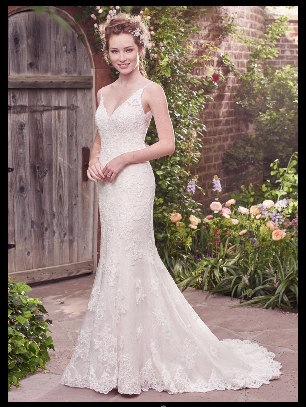 Vineyard Vows | Rebecca Ingram Blush Lace Wedding Dress Size 10