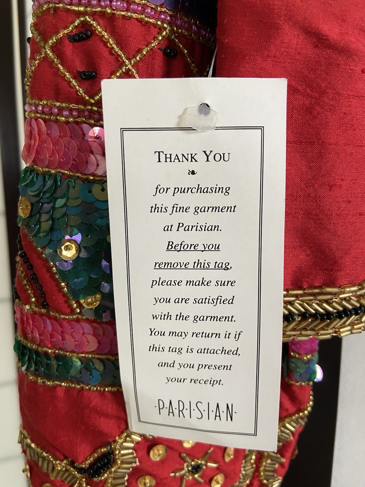 Vintage Women’s Beaded Sequined Jacket 100% SILK Bolero Sz. M By Parisian Room