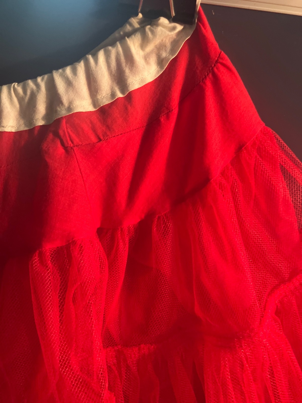 VTG 60&rsquo;s MALCO MODES RED RUFFLED TIERED SKIRT – DANCE – COUNTRY WESTERN