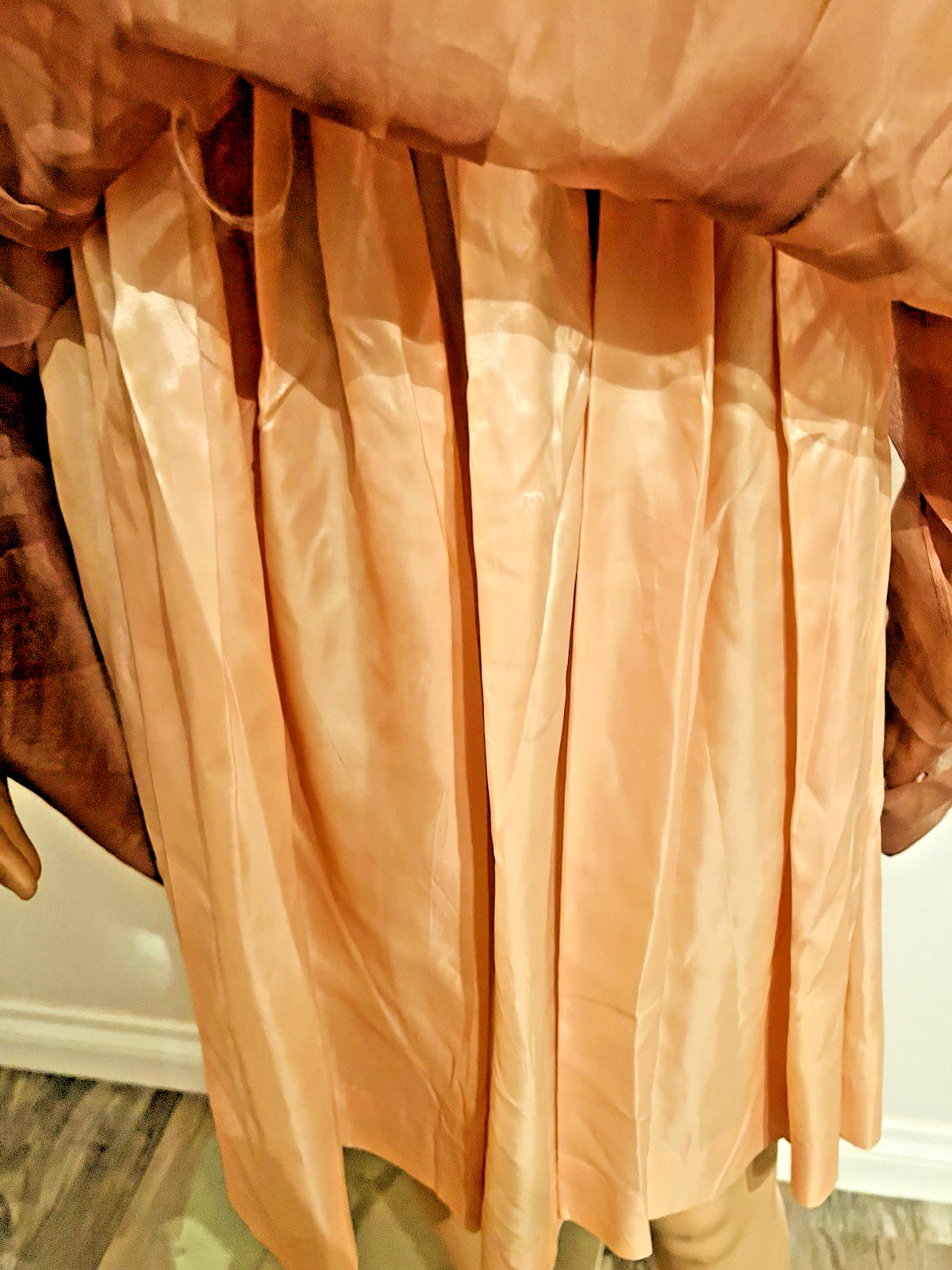 VTG 50s Nina 2pc Copper/Brown Cocktail Dress & Jacket Embroidered Floral Lace M*