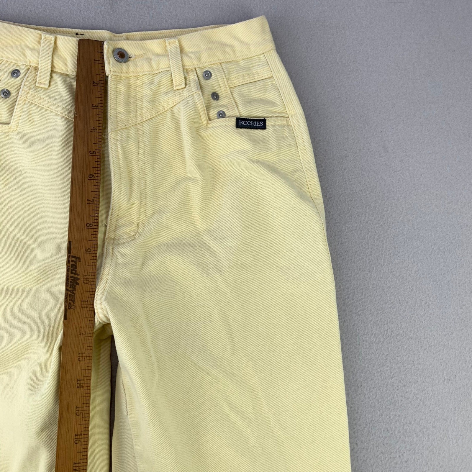 Vintage Rockies No Back Western Jeans Women 30/11 Yellow Denim High Rise Studs