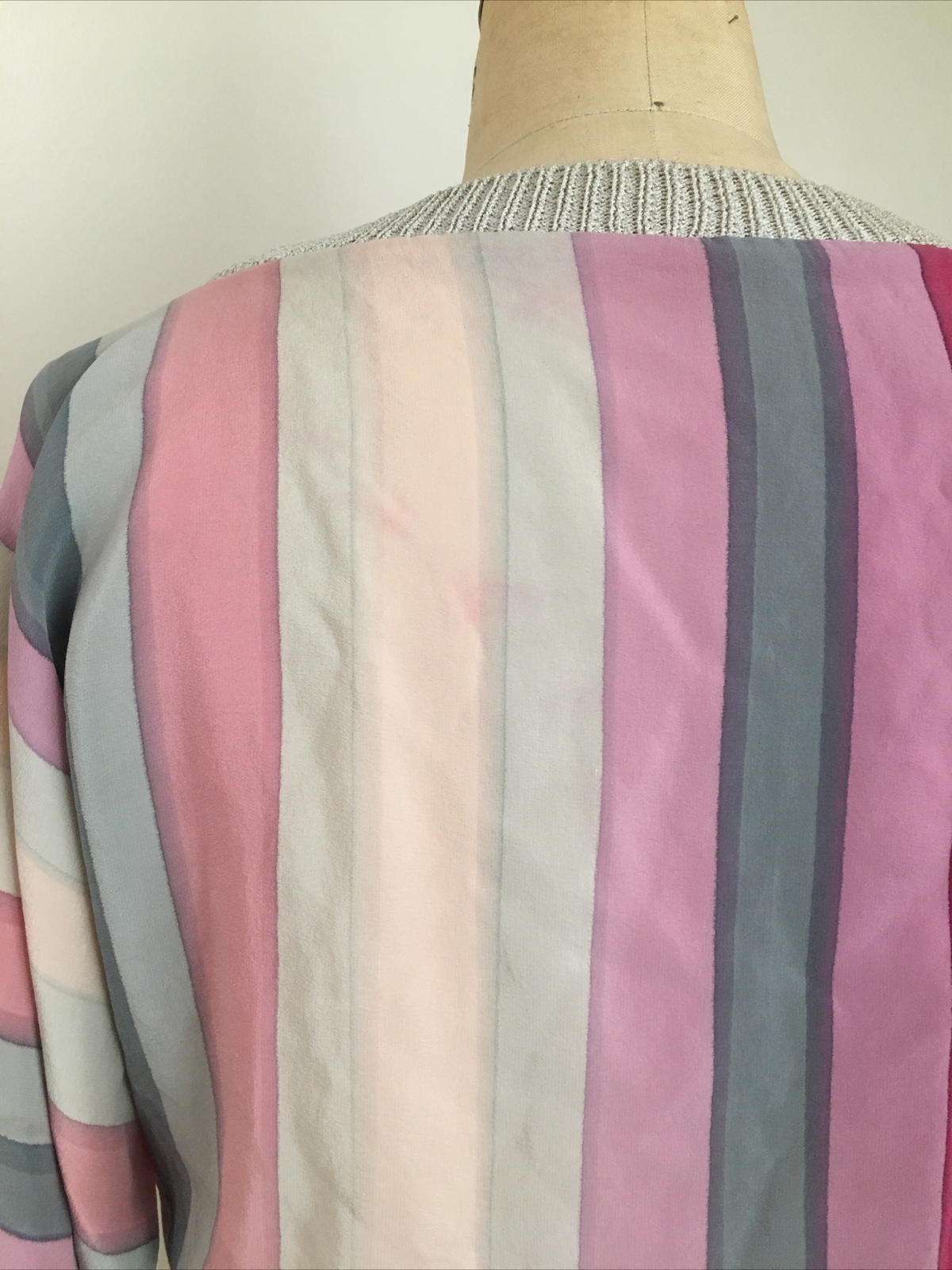 CHARLOTTE WASHED SILK STRIPED BLOUSE DOLMAN SLEEVE VINTAGE