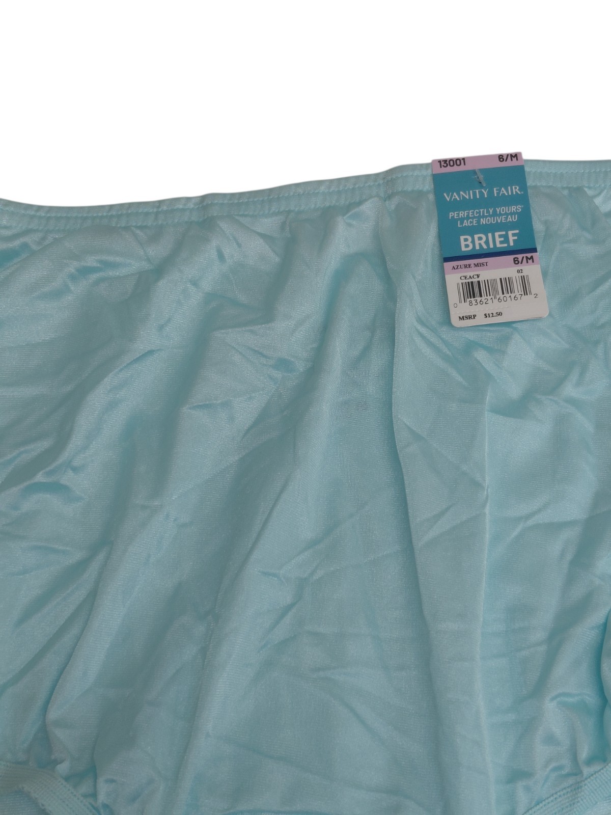 Vintage Light Blue Vanity Fair Granny Brief Size 6/M Laced