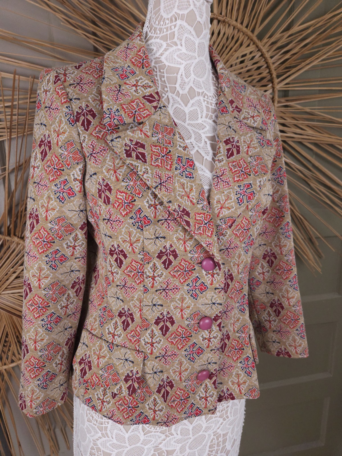 Paula Brooks Vintage 70s Double Knit Polyester Blazer Jacket Women&rsquo;s S