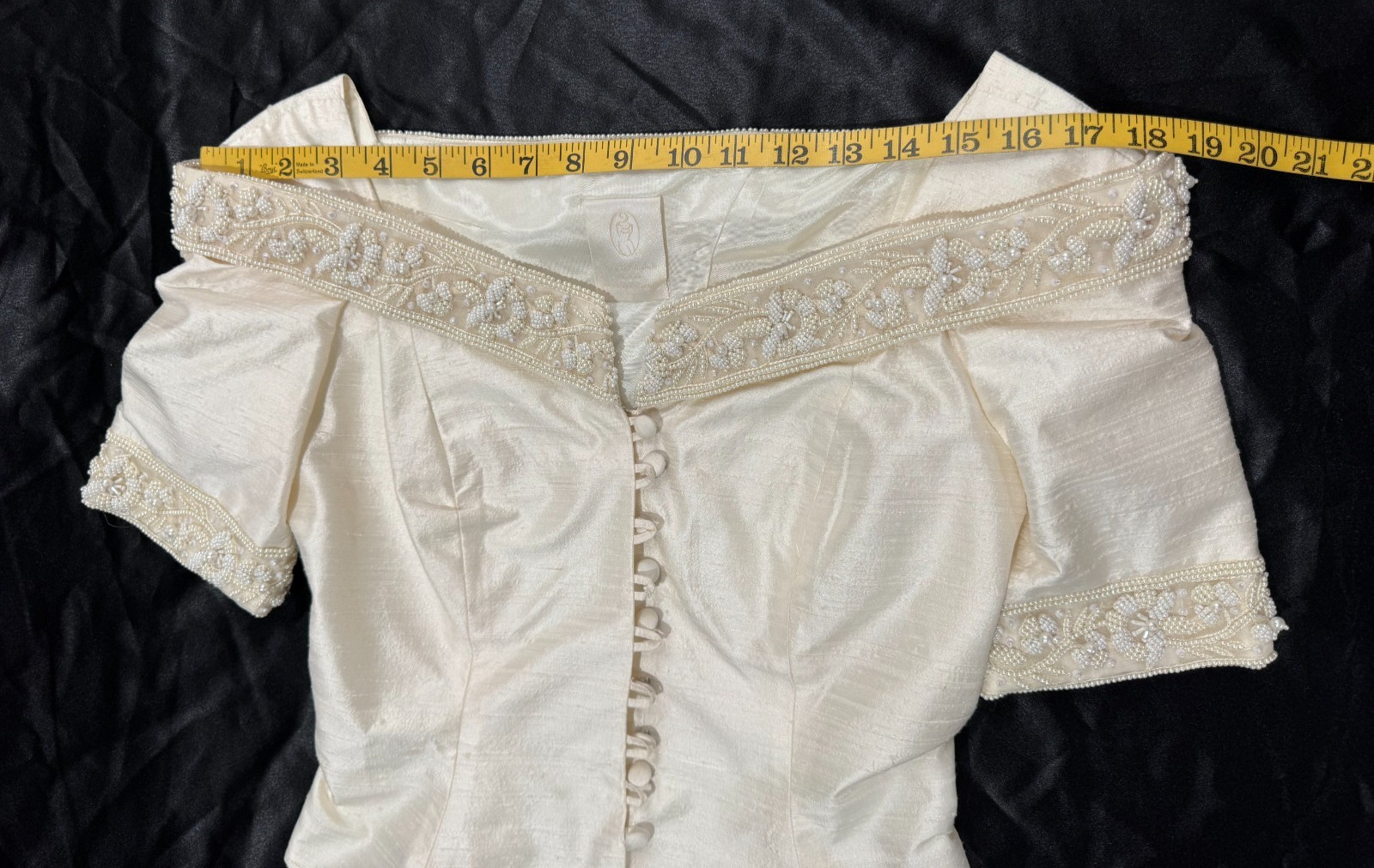 Vintage Romantic Beaded Ivory Blouse Skirt Set Watters Watters Bridal Top Sz 2/4