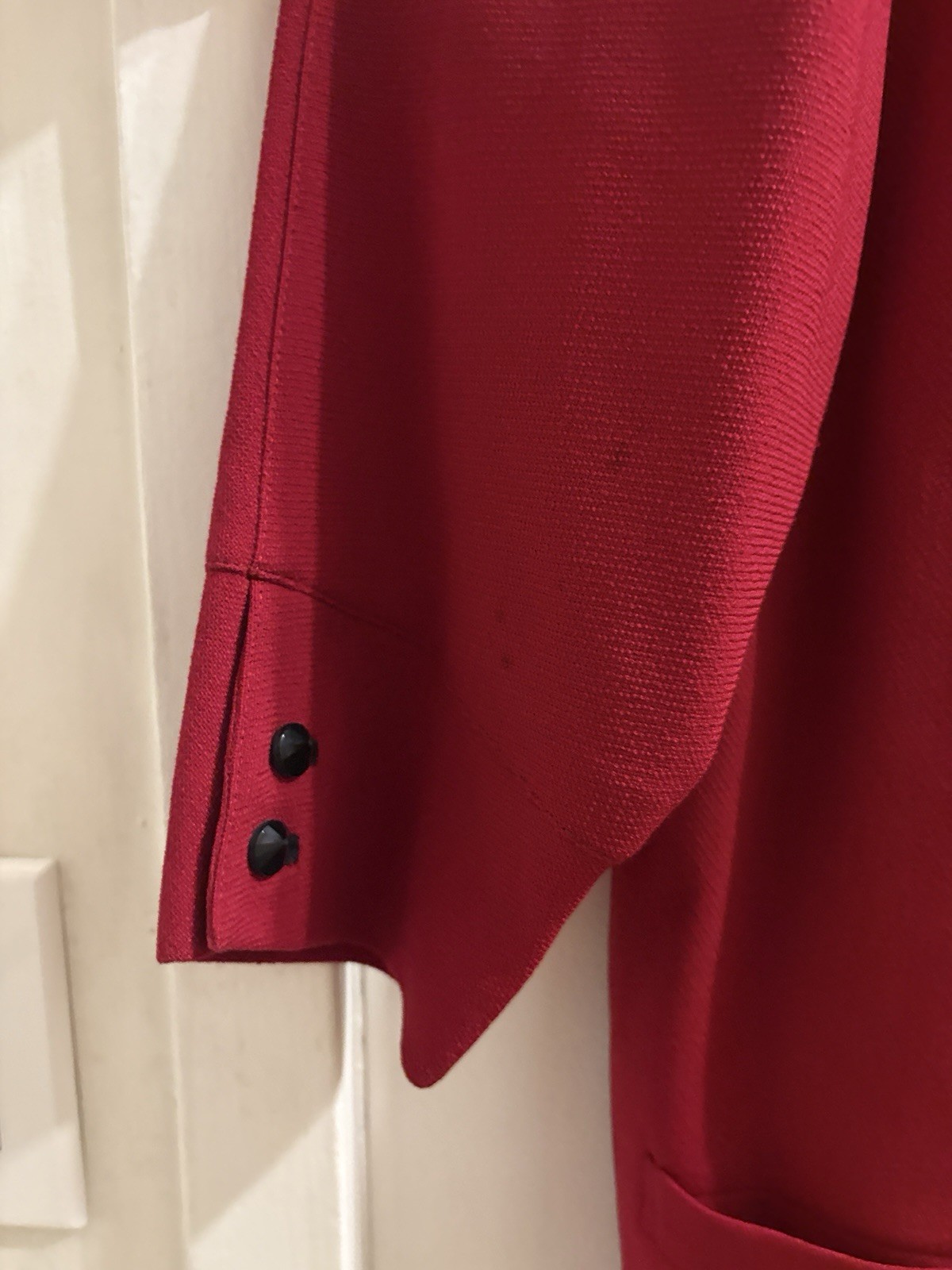 Gianni Versace 1980s Vintage Red Wool Funnel Neck Tunic Dress Made In Italy