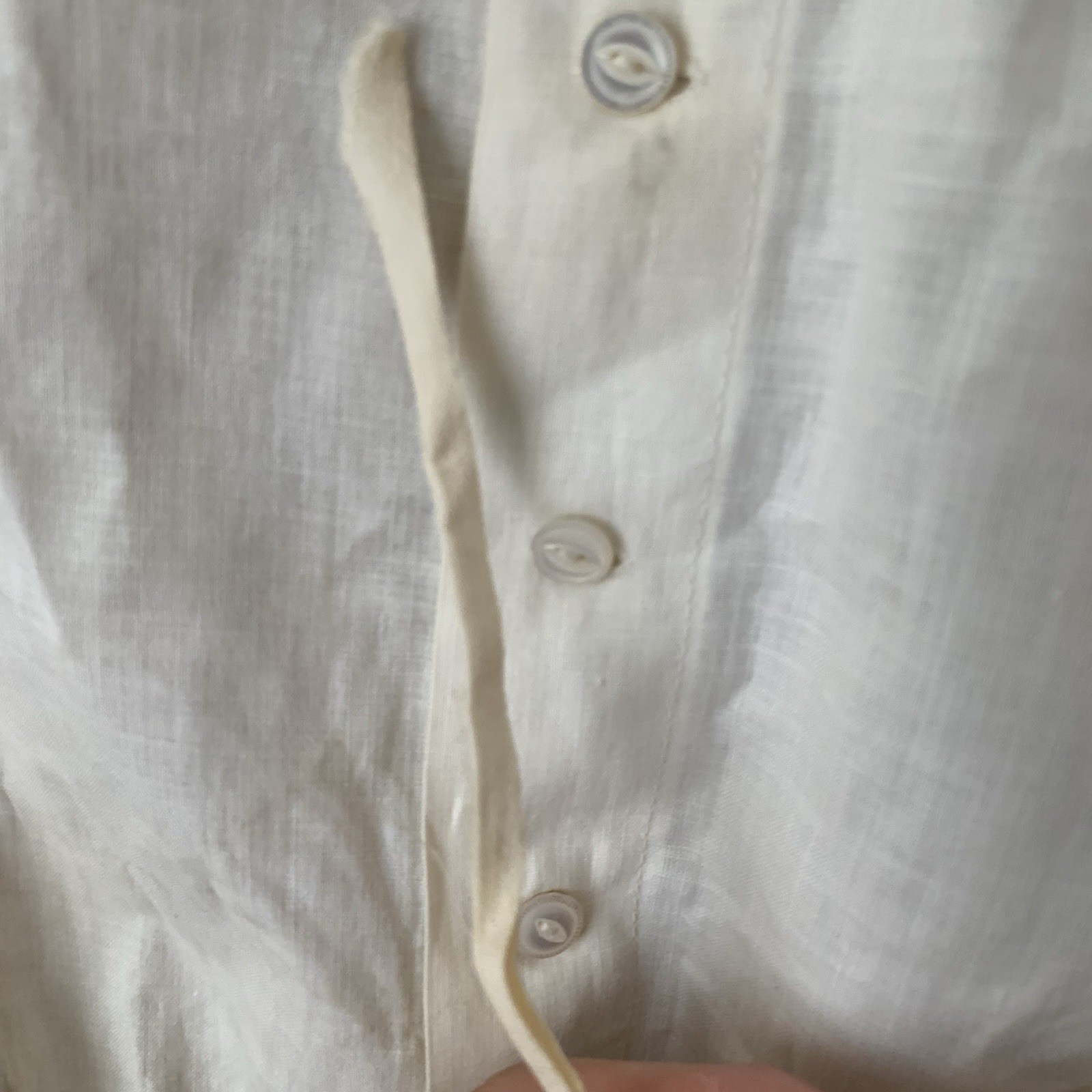 Unusual Find! Early 1900s Cotton Spring Summer Blouse With Piping Detail