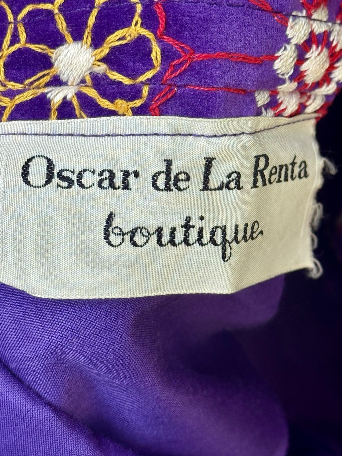 Oscar de la Renta Boutique 1960s Purple Sequin Maxi Dress Bohemian Size 10