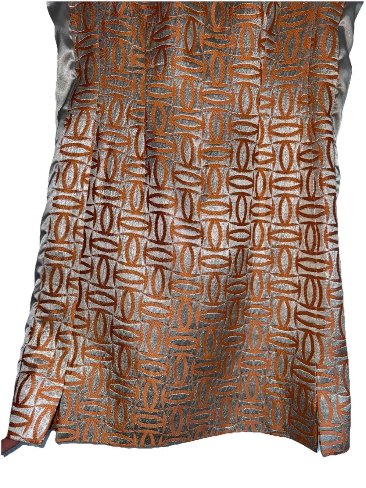 1960s MALCOLM STARR DESIGNER Vintage Metallic Jacquard Mod Dress + Jacket Set SM