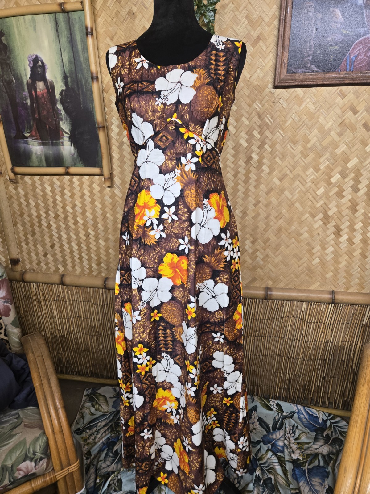 Vintage Royal Hawaiian Maxi Aloha Dress w1124