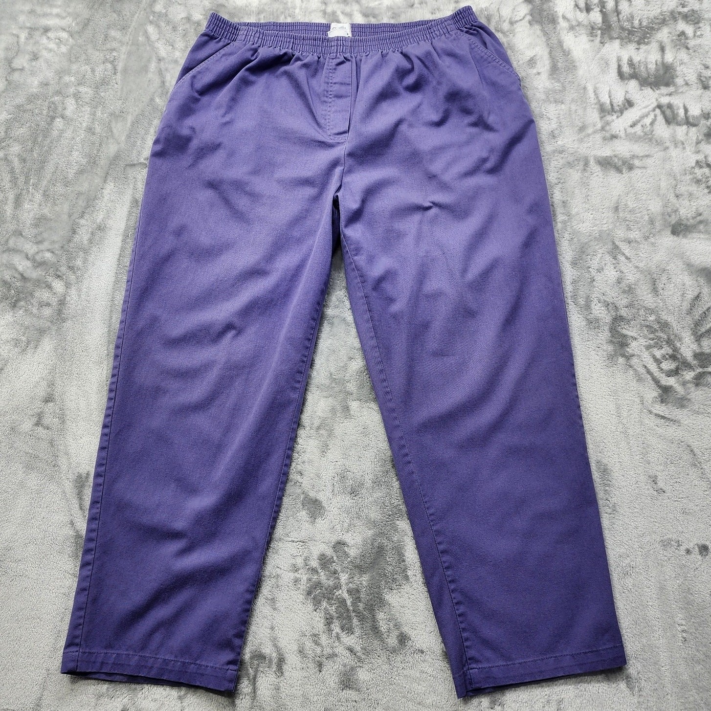 Vintage Only Necessities Pants Womens 22W Purple Pull On High Rise Tapered Leg