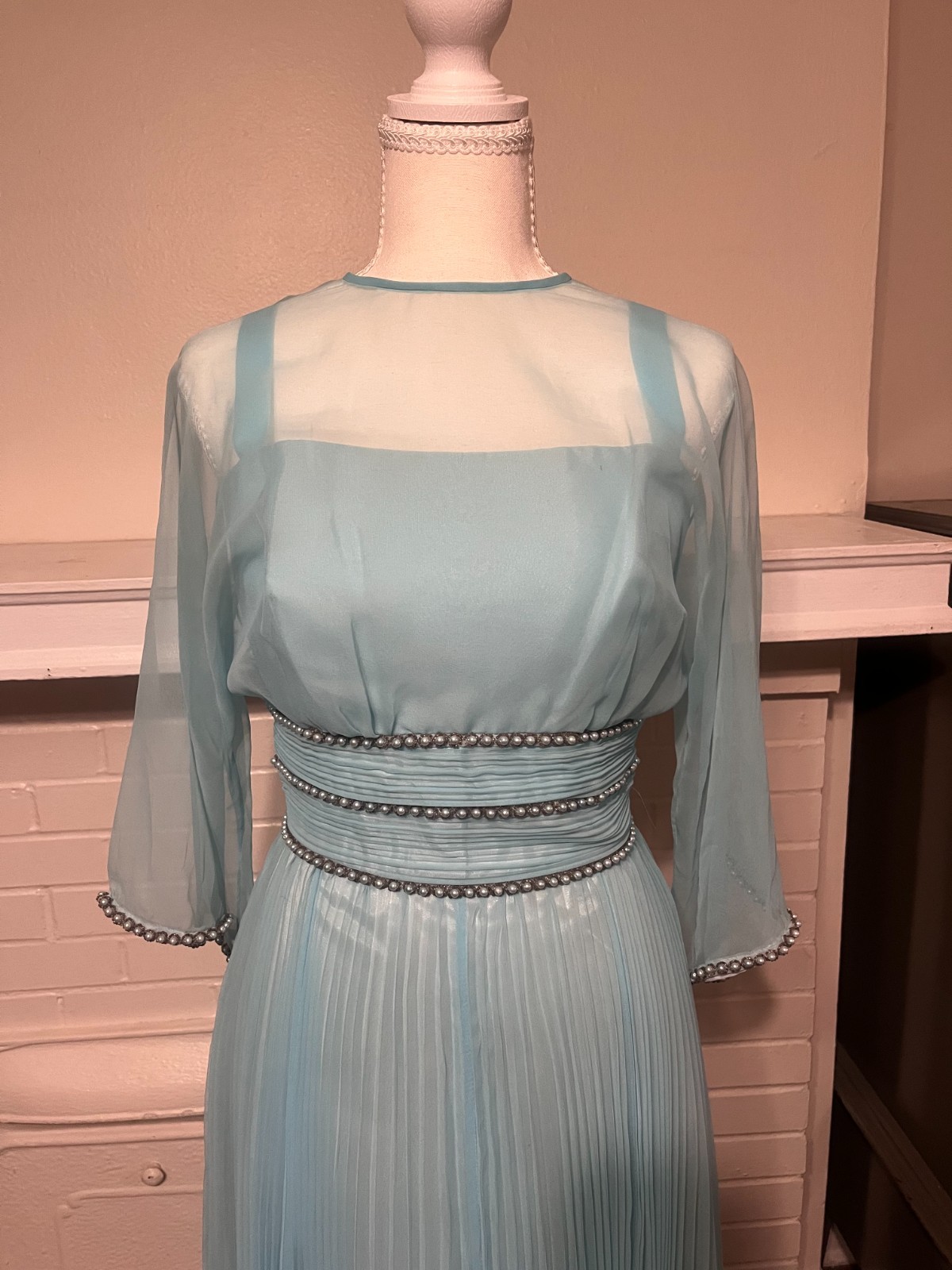 1960s Vintage Powder Blue Ball Gown sz S