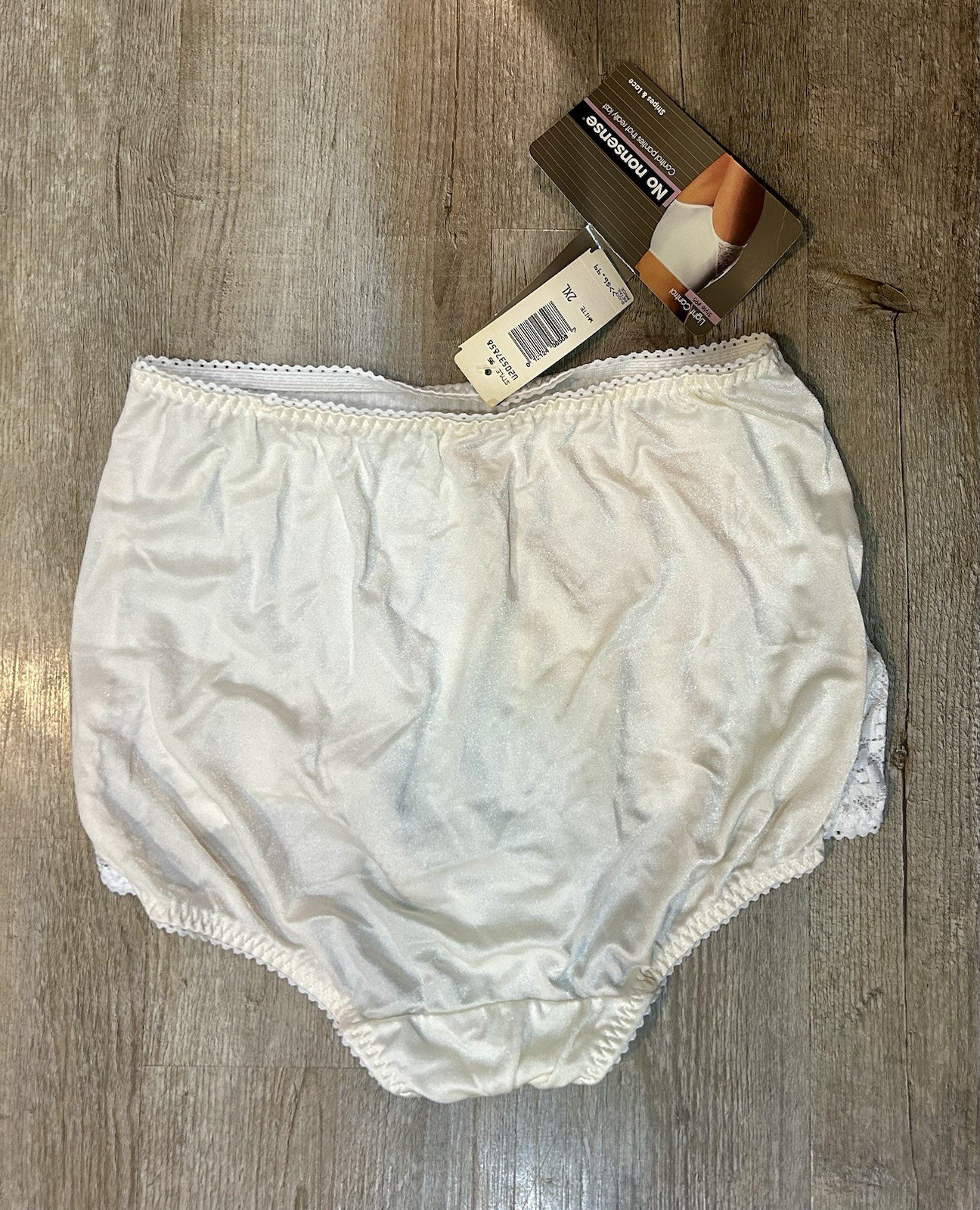 VTG No Nonsense Light Control Shape White Panties NWT SZ 2XL