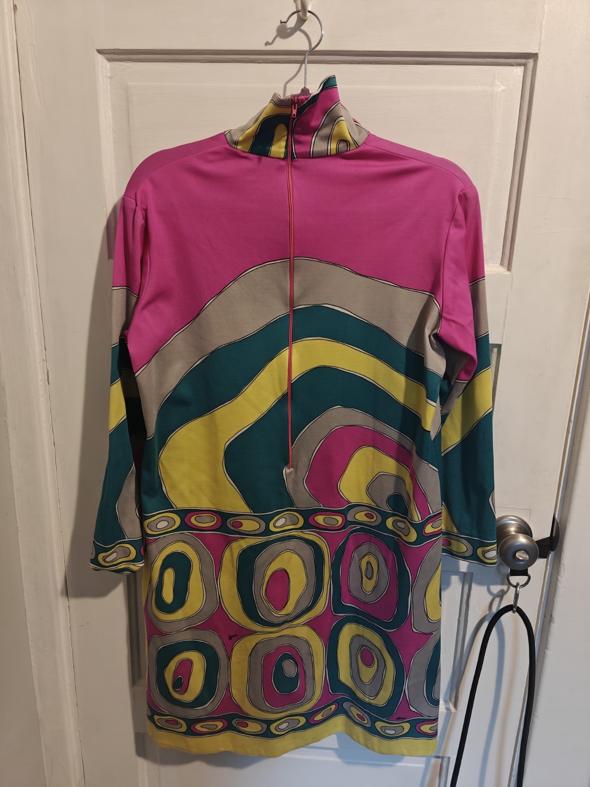 Vintage Artemis Maxi Dress Psychedelic Abstract Print 70s Long Sleeve Boho VTG