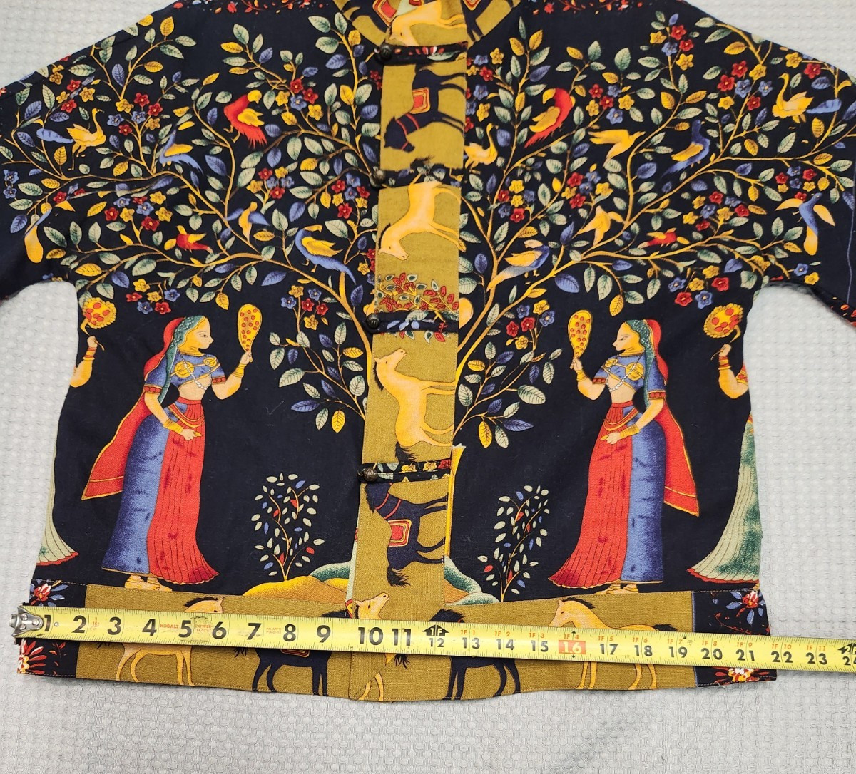 Vtg Women&rsquo;s Asian Indian Bali Style Folk Art Jacket Wearable Art Tree Of Life
