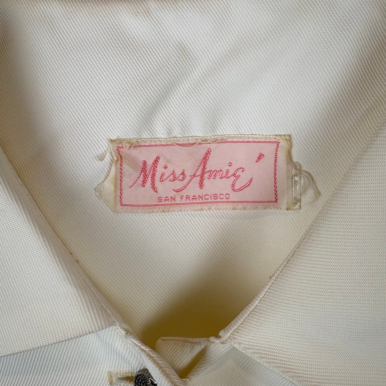 Vintage Miss Amis Ivory Sailor Collar Anchor Button Pleated Mini Dress XS/S