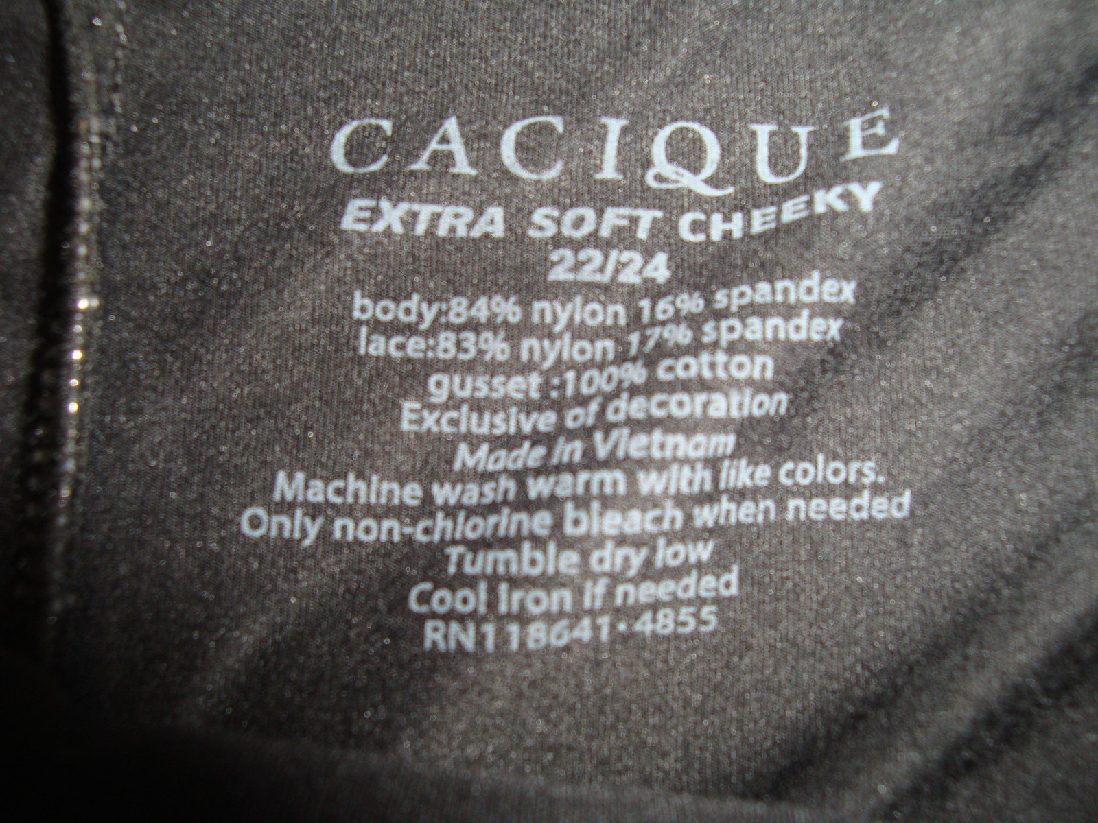 Cacique 22/24 Cotton High Leg Bikini & Extra Soft Cheeky Panty Vintage Black Lot