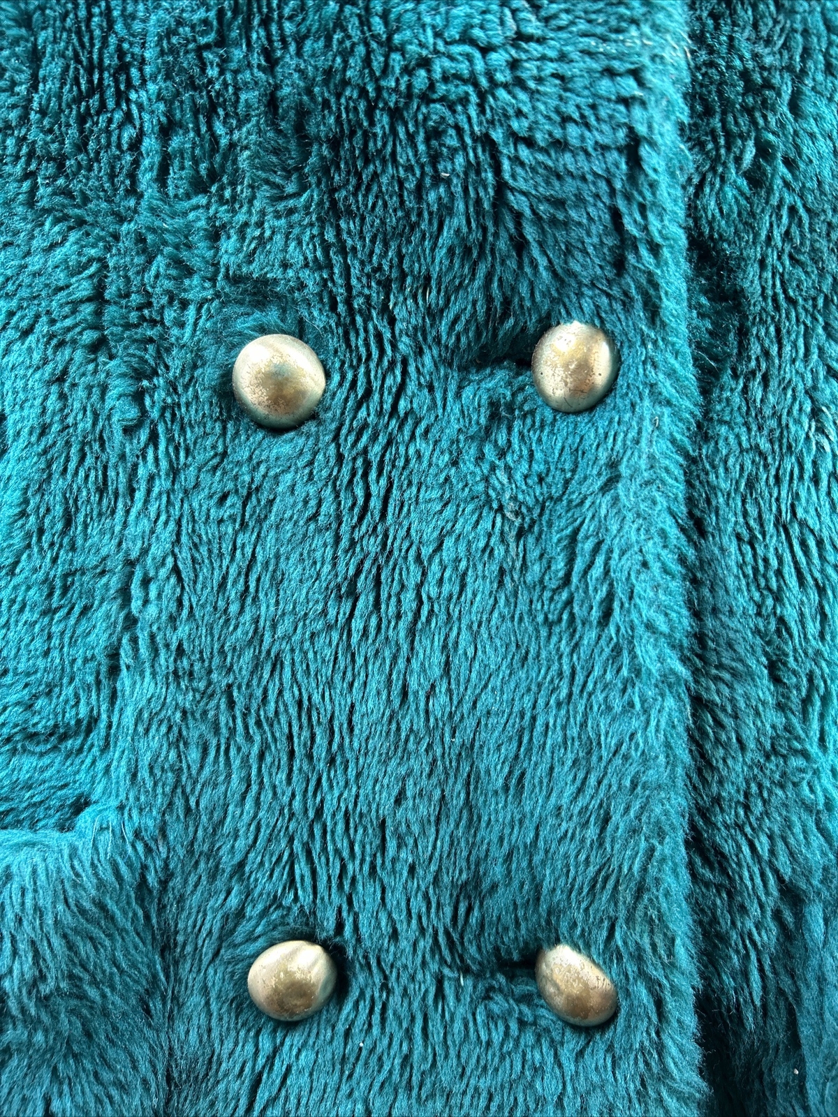 ​Vintage 1970s Teddy Bear by White Stag Green Faux Fur Coat Women&rsquo;s S