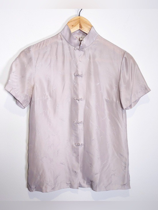 Vintage 80s Peony Brand Shanghai Silk Blouse