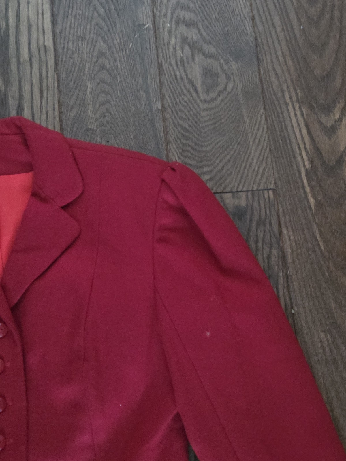 Vintage 1940s 1950s Red Wool Cropped Blazer Jacket Fitted Nipped Pinup No Label