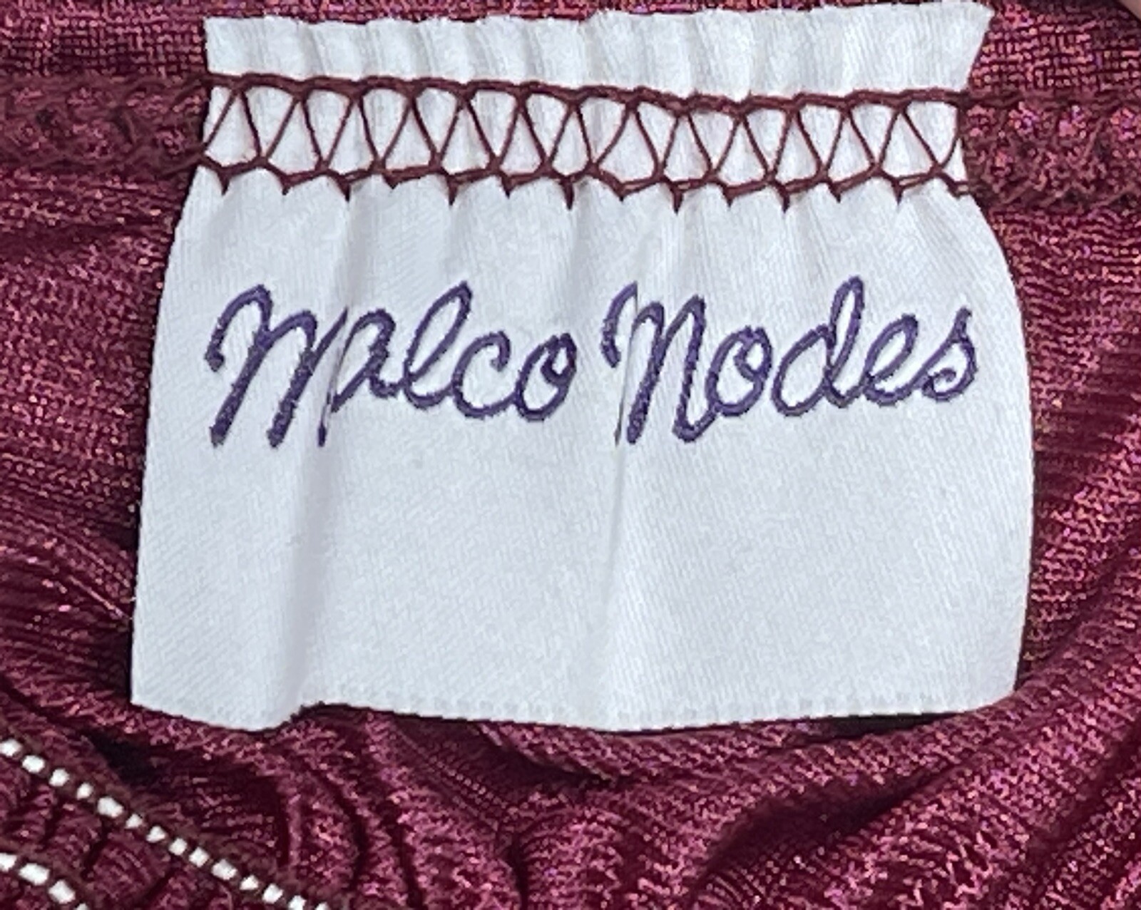Vtg Nylon Ruffle Bloomer Knicker Panties NEW Large Malco Modes Silky Maroon NOS