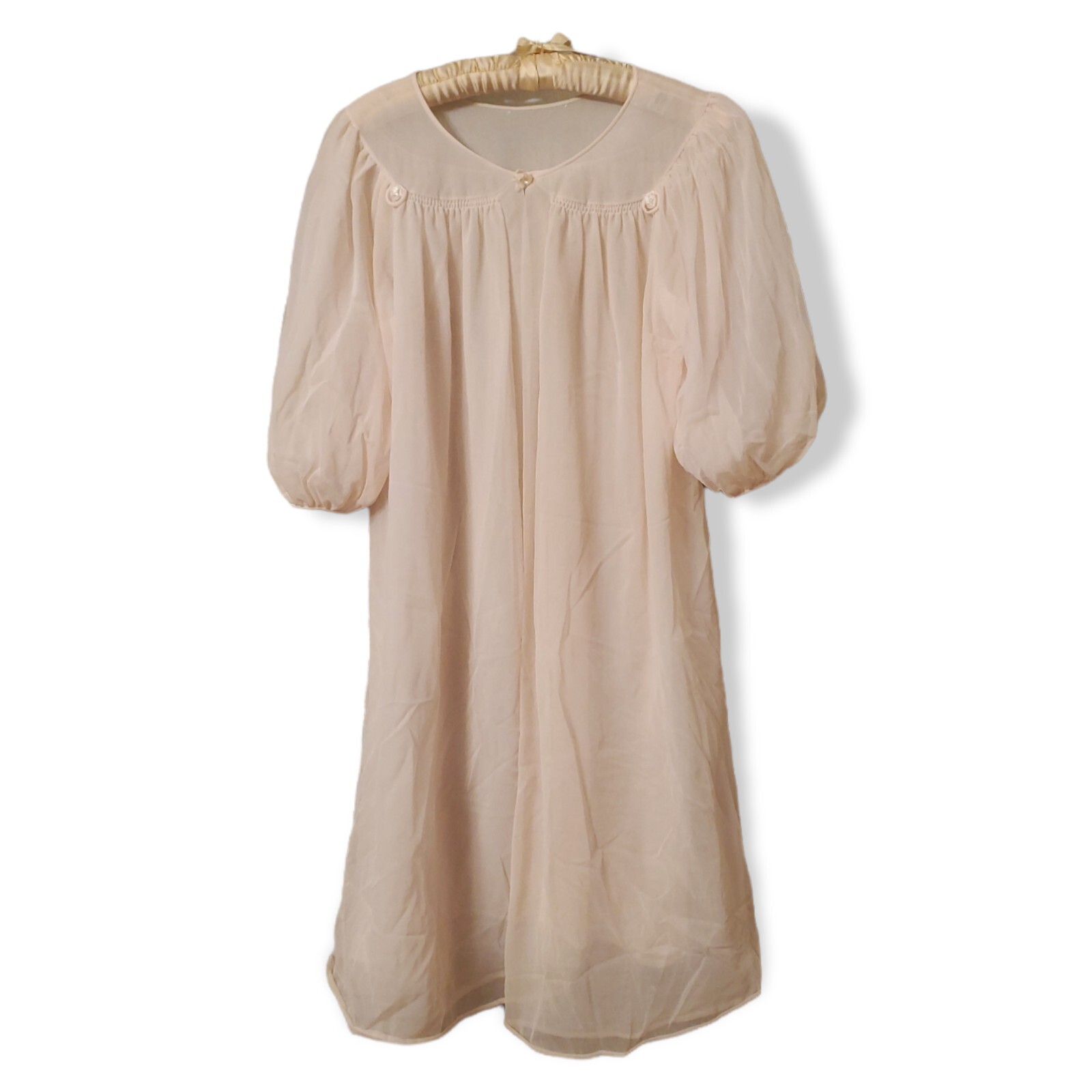 Vintage Val Mode Chiffon Full Flowy Nightgown Negligee Peignoir & Robe Set M/L